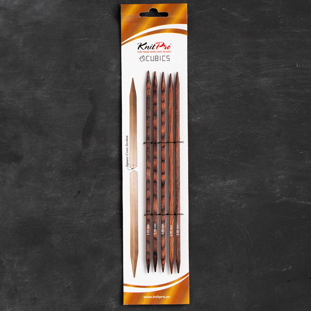 Knitpro Symfonie Cubics 5.5mm 20cm Kübik Çorap Şişi - 25115